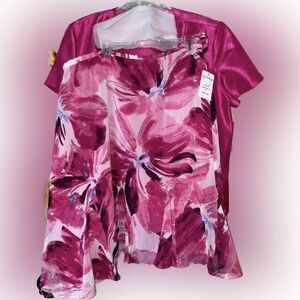 Danny and Nicole Skirt Suit Set. Pink And White Size 16 M